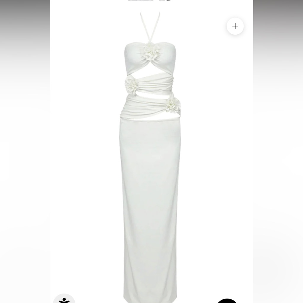 Brand New Leau Fae Floral Cut Out Maxi Dress - White Small